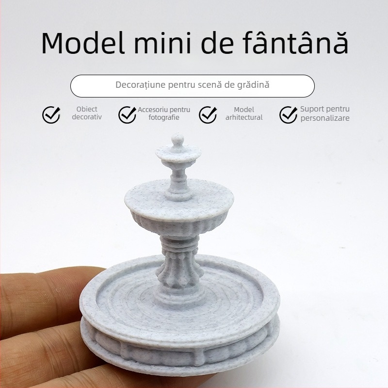 Peisaj micro, vilă, grădină, peisaj acvatic, mini fântână – model cu flux de apă în straturi, pentru vârsta 14+, destinat tinerilor 15–35.