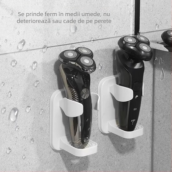 Raft de depozitare pentru aparat de ras, ABS, montaj pe perete, 1 etaj, design modern minimalist baie