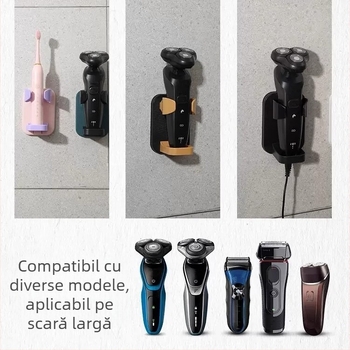 Raft de depozitare pentru aparat de ras, ABS, montaj pe perete, 1 etaj, design modern minimalist baie
