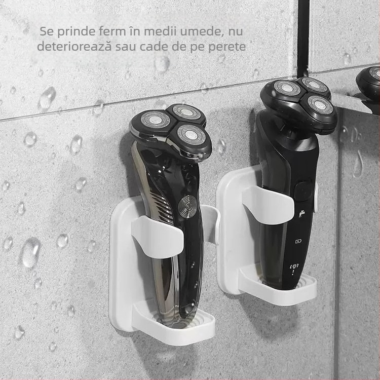 Raft de depozitare pentru aparat de ras, ABS, montaj pe perete, 1 etaj, design modern minimalist baie