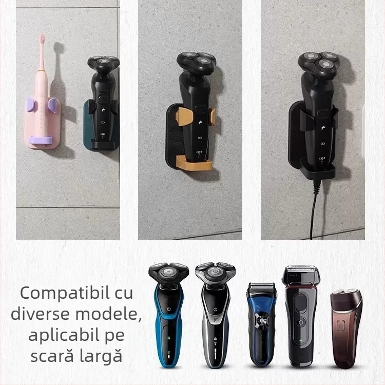 Raft de depozitare pentru aparat de ras, ABS, montaj pe perete, 1 etaj, design modern minimalist baie