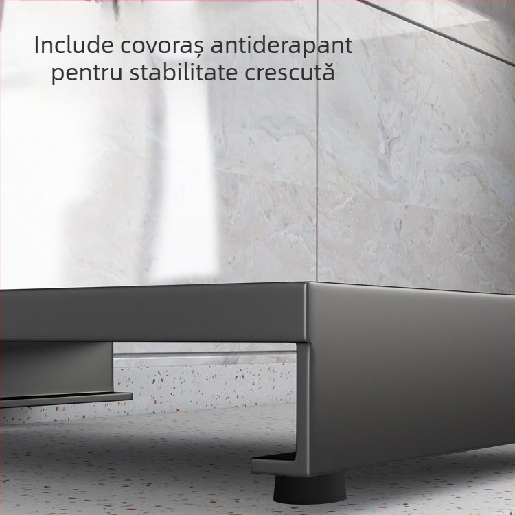 Capac pentru aragaz și poliță de bucătărie pentru depozitare, suport pentru oale, oțel cu conținut de carbon, multifuncțional, fără montaj, design modern minimalist