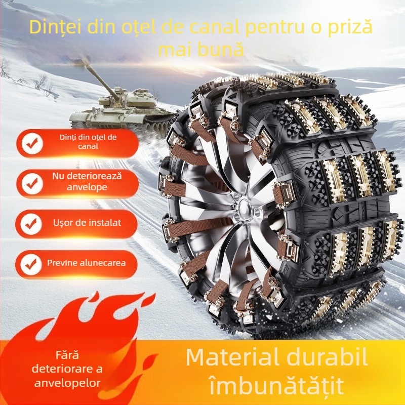 Lanțuri antiderapante pentru anvelope auto – Model 1756, universal pentru autoturisme, SUV, off-road, MPV, van, pickup; marcă Ming che zhi bao, marcă privată autorizată