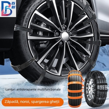 Bandă antiderapantă universală pentru anvelope auto, model BS-5566, greutate 80 g, compatibilă cu anvelope 165–255, marcă Hundred trees, personalizare disponibilă