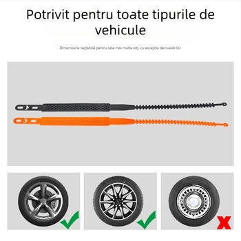 Bandă antiderapantă universală pentru anvelope auto, model BS-5566, greutate 80 g, compatibilă cu anvelope 165–255, marcă Hundred trees, personalizare disponibilă