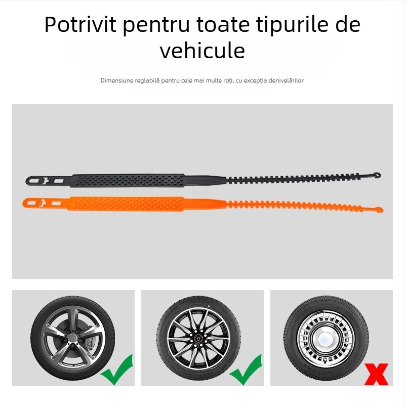 Bandă antiderapantă universală pentru anvelope auto, model BS-5566, greutate 80 g, compatibilă cu anvelope 165–255, marcă Hundred trees, personalizare disponibilă