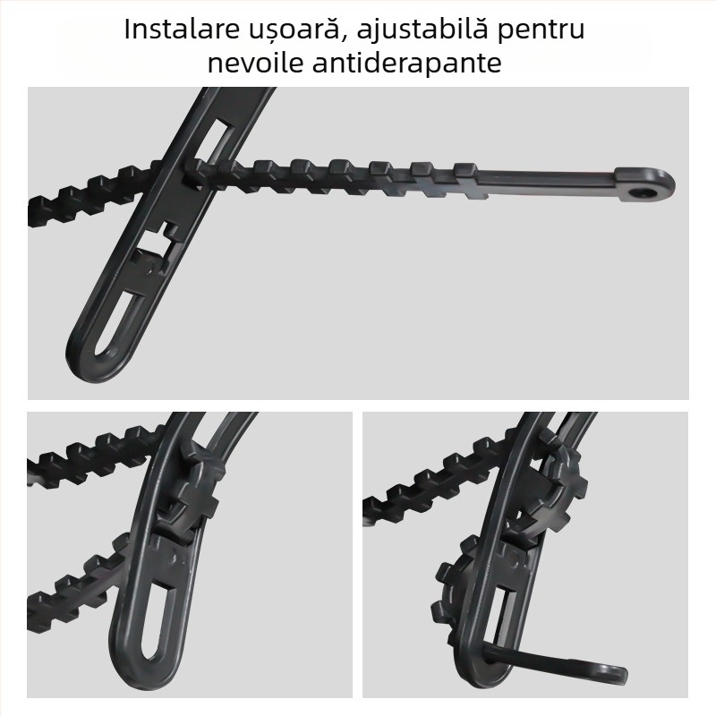 Bandă antiderapantă universală pentru anvelope auto, model BS-5566, greutate 80 g, compatibilă cu anvelope 165–255, marcă Hundred trees, personalizare disponibilă
