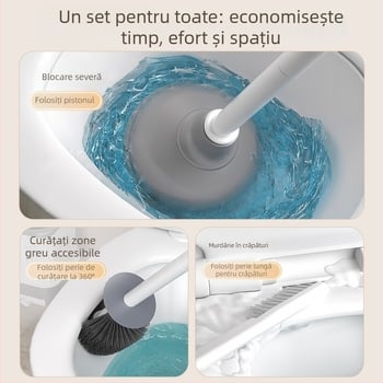 Set montat pe perete pentru curățarea toaletei: perie și dop (plastic • 1 kg • brand Chef jun • lansare primăvara 2021)