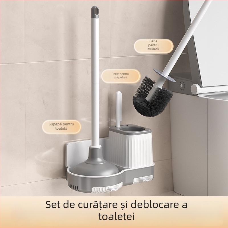 Set montat pe perete pentru curățarea toaletei: perie și dop (plastic • 1 kg • brand Chef jun • lansare primăvara 2021)