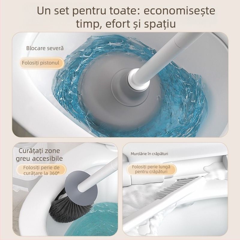 Set montat pe perete pentru curățarea toaletei: perie și dop (plastic • 1 kg • brand Chef jun • lansare primăvara 2021)