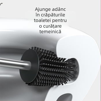 Set de perie pentru WC montat pe perete – construcție din plastic, suprafață electroplacată, încărcare 5 kg, model electroplating