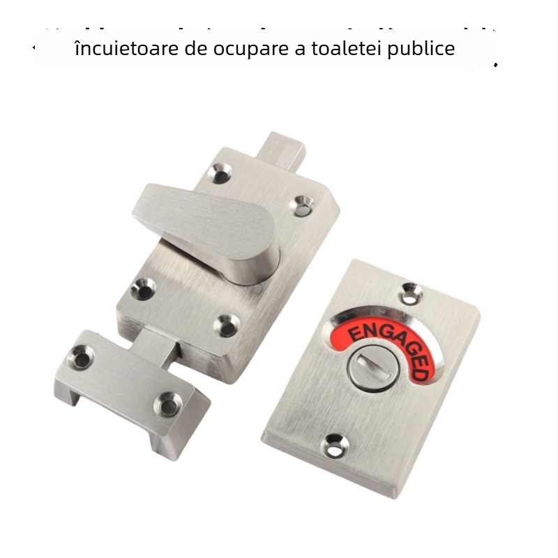 Încuietoare indicator de baie din oțel inoxidabil pentru compartimentele toaletei publice – finisaj periat, Suoweigu