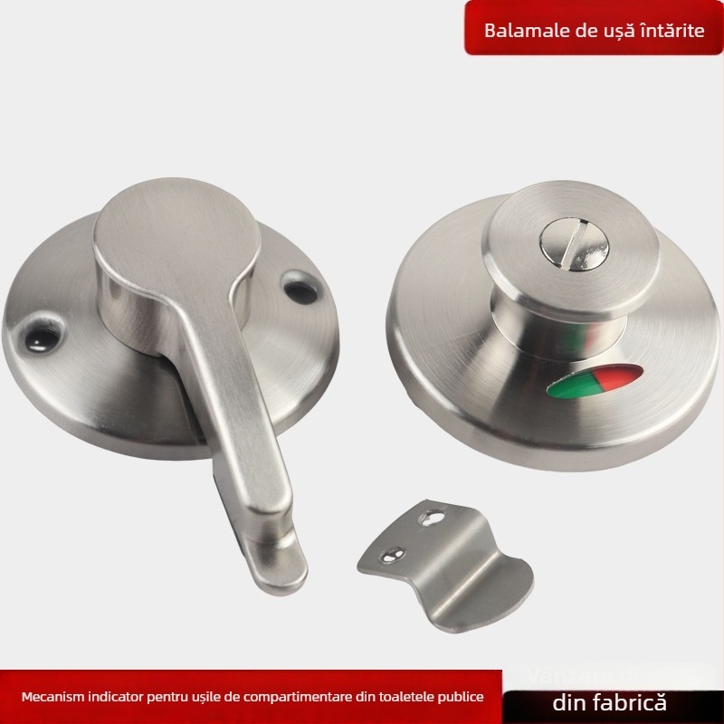 Încuietoare pentru ușa compartimentului de toaletă, din oțel inoxidabil, finisaj periat, Suoweigu