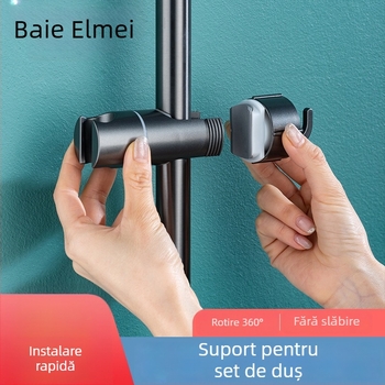 Suport pentru duș cu tijă reglabilă în formă de L, din plastic, montaj fără găuri, pentru duș integrat
