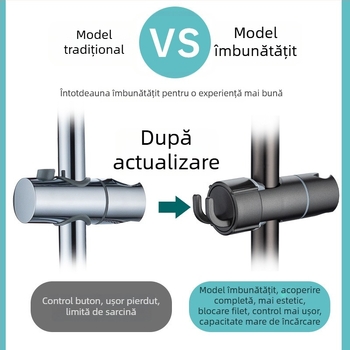 Suport pentru duș cu tijă reglabilă în formă de L, din plastic, montaj fără găuri, pentru duș integrat
