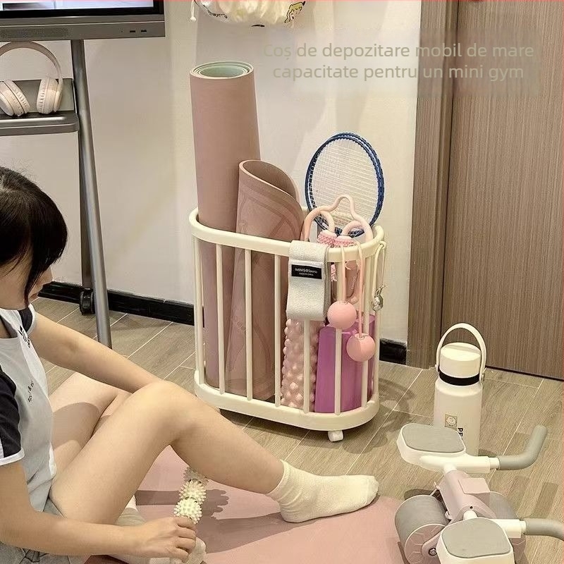 Coș de depozitare pentru covoraș de yoga și echipament de fitness – material PP, model 549796, 20 de unități, stil modern minimalist