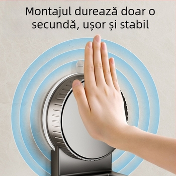 Suport duș cu ventuză — montaj pe perete, fără găuri, ABS material, poliță de baie mobilă