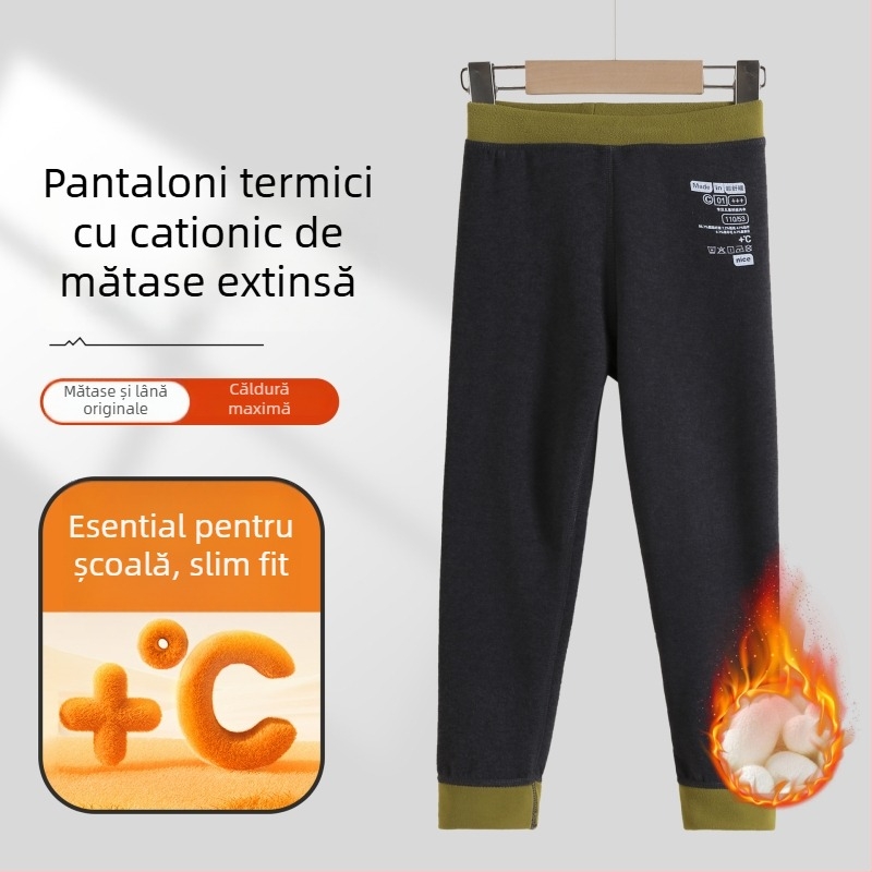 Colanți termici pentru copii, din țesătură Derong, 90% poliester, talie medie, pentru vârsta 3–8 ani, listare toamnă 2024
