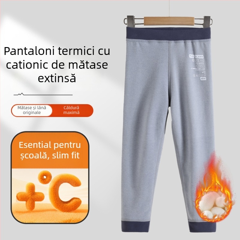 Colanți termici pentru copii, din țesătură Derong, 90% poliester, talie medie, pentru vârsta 3–8 ani, listare toamnă 2024