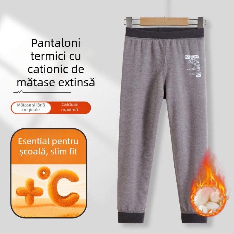 Colanți termici pentru copii, din țesătură Derong, 90% poliester, talie medie, pentru vârsta 3–8 ani, listare toamnă 2024