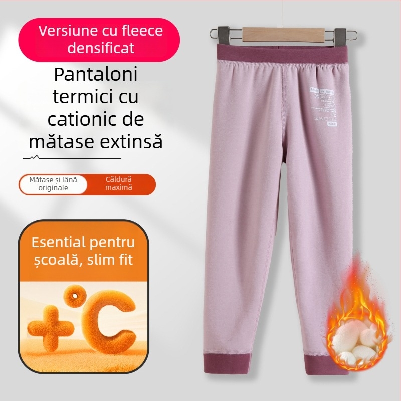 Colanți termici pentru copii, din țesătură Derong, 90% poliester, talie medie, pentru vârsta 3–8 ani, listare toamnă 2024