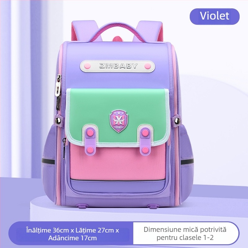 Ghiozdan școlar din piele PU, unisex, pentru primar (clasele 1-3), model 790, stil Modern Tide Cool