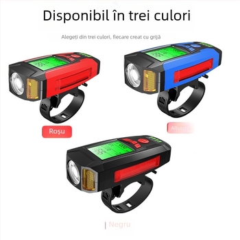 Vitezometru pentru bicicletă cu afișaj cablat, sonerie și far frontal; afișaj fără fir; echipament multifuncțional. Marca: Hissuke; Personalizare: Da; Import: Nu.