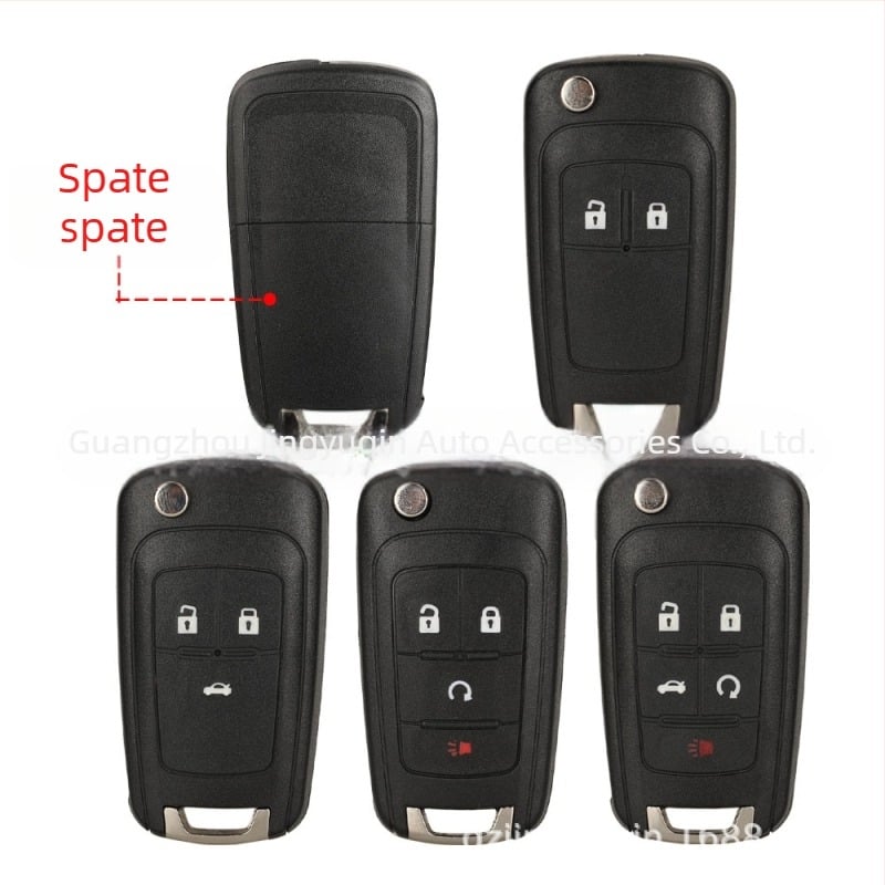 Carcasă pentru cheie pliabilă (model original) pentru Chevrolet/Opel/Buick Cruze Malibu – compatibilă cu 2/3/4/5 chei; carcasă din plastice de inginerie; lamă cheie din cupru; 42 g