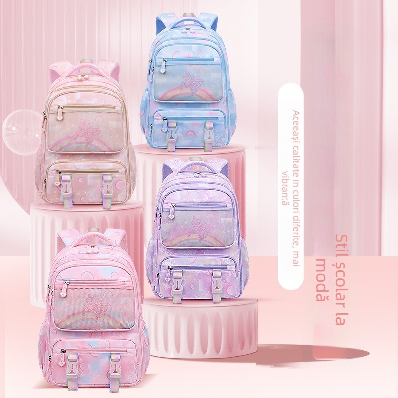 Sesame Baby rucsac școlar din nylon pentru fete, model cu flori, clasele 5–6, căptușeală poliester