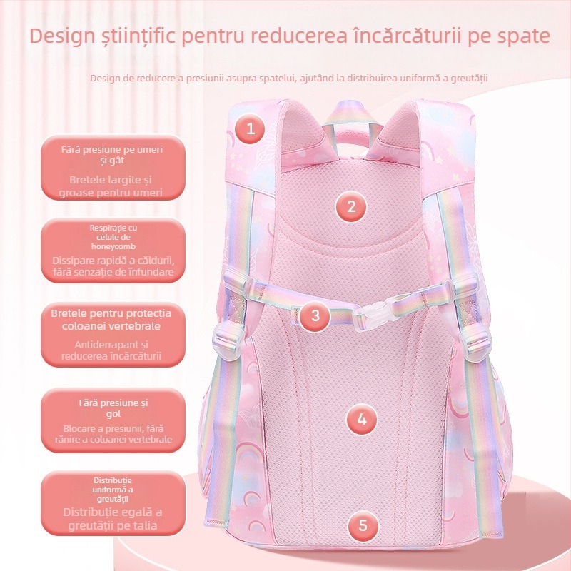 Sesame Baby rucsac școlar din nylon pentru fete, model cu flori, clasele 5–6, căptușeală poliester