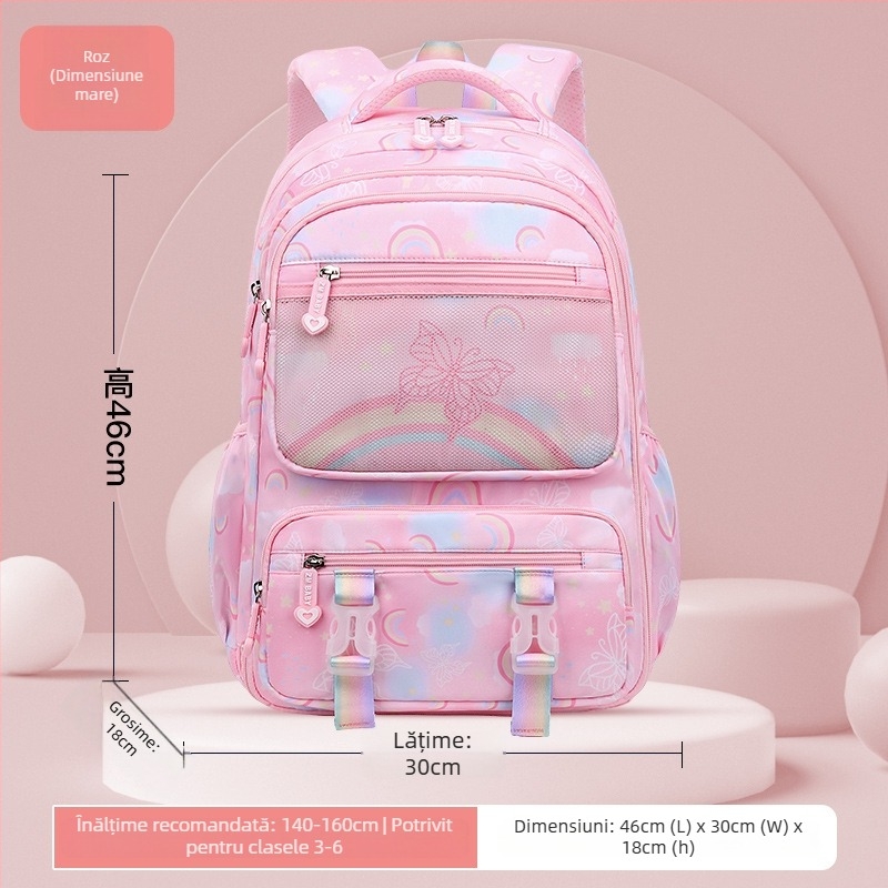 Sesame Baby rucsac școlar din nylon pentru fete, model cu flori, clasele 5–6, căptușeală poliester