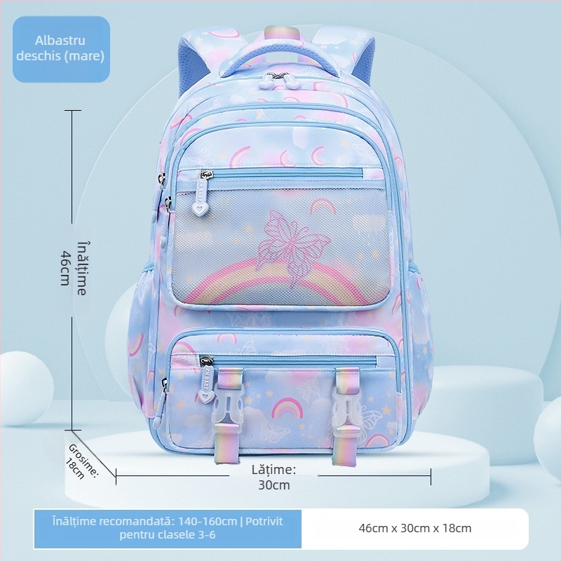 Sesame Baby rucsac școlar din nylon pentru fete, model cu flori, clasele 5–6, căptușeală poliester
