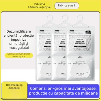 Bamboo rhyme Pungă desicantă cu clorură de calciu, 200 g, suspensie prin cârlig, dezumidificator pentru uz casnic