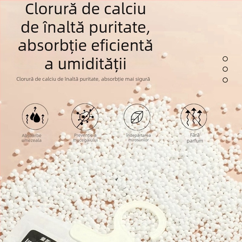 Bamboo rhyme Pungă desicantă cu clorură de calciu, 200 g, suspensie prin cârlig, dezumidificator pentru uz casnic