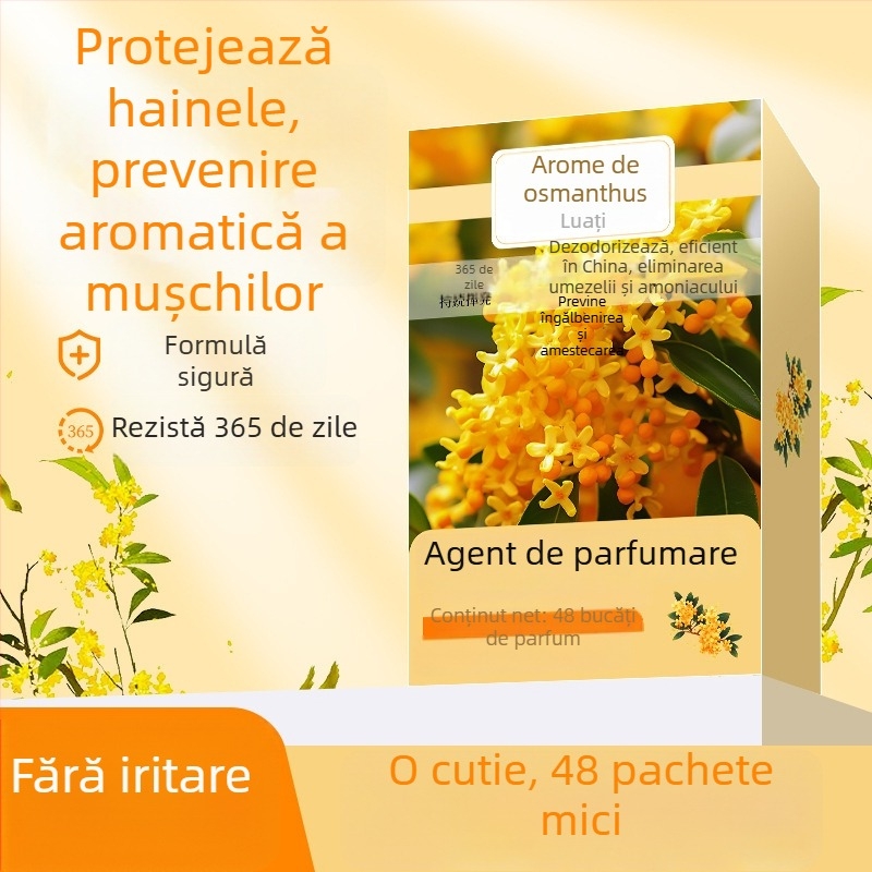 Desicant pentru garderobă cu aromă de trandafir și camfor, 200 buc, perle absorbante de umezeală