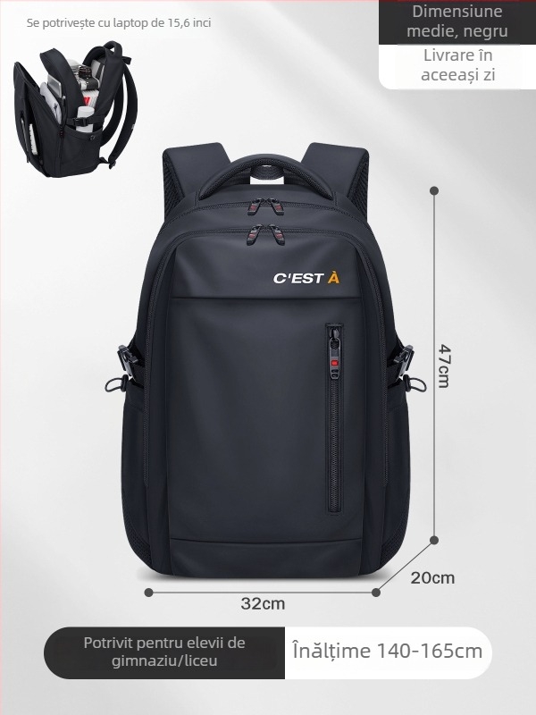 Beimeijia rucsac școlar pentru bărbați, stil modern și cool, căptușeală nylon, model cu litere