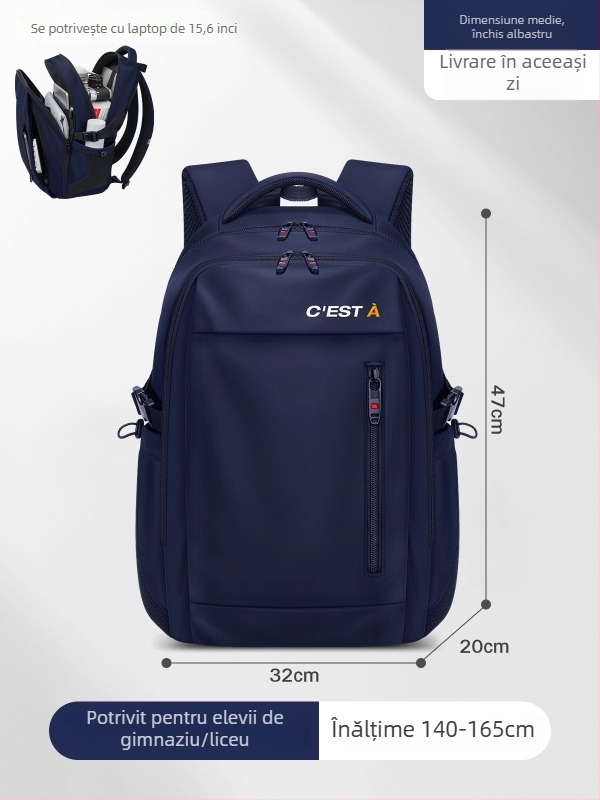 Beimeijia rucsac școlar pentru bărbați, stil modern și cool, căptușeală nylon, model cu litere