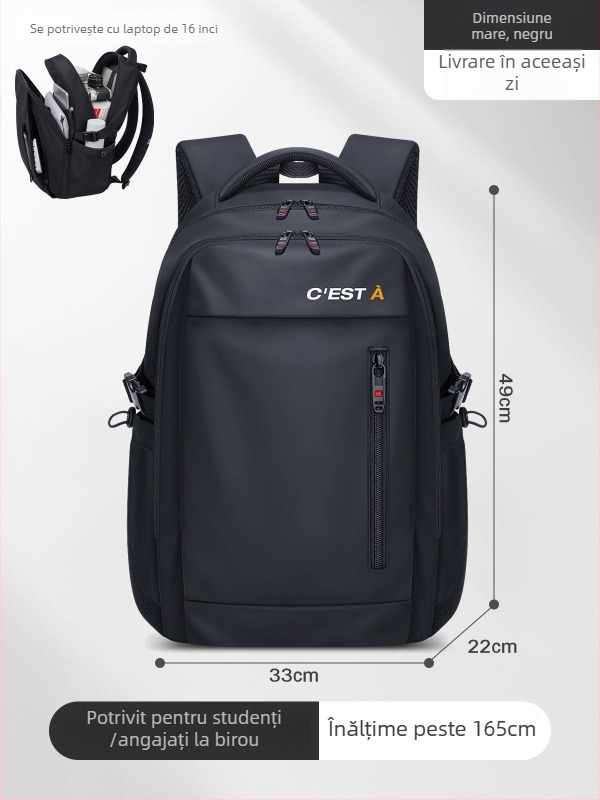 Beimeijia rucsac școlar pentru bărbați, stil modern și cool, căptușeală nylon, model cu litere