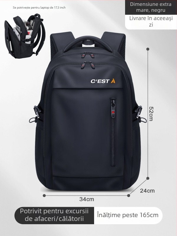 Beimeijia rucsac școlar pentru bărbați, stil modern și cool, căptușeală nylon, model cu litere