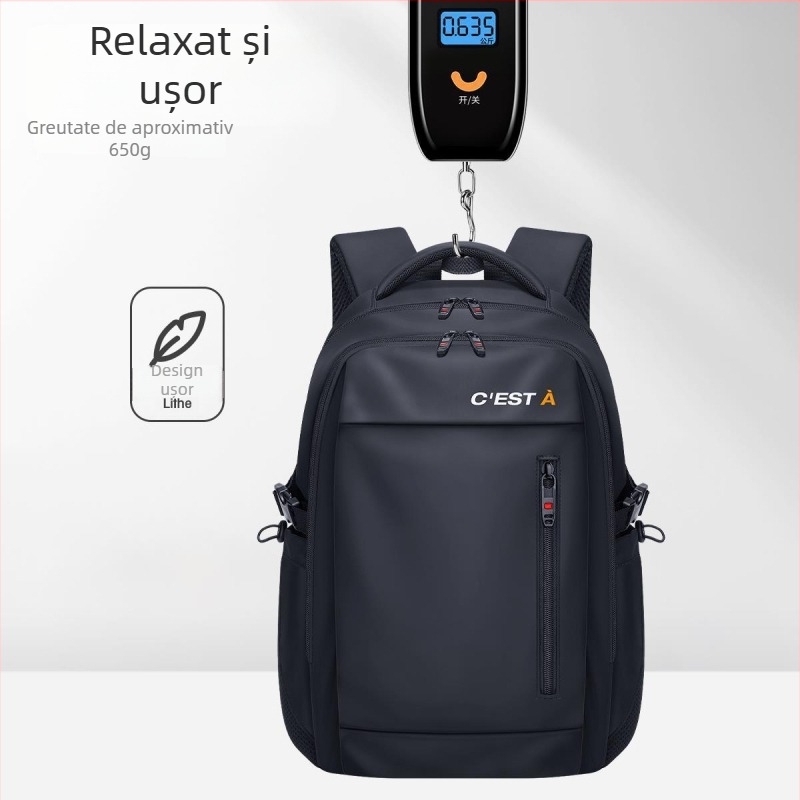 Beimeijia rucsac școlar pentru bărbați, stil modern și cool, căptușeală nylon, model cu litere