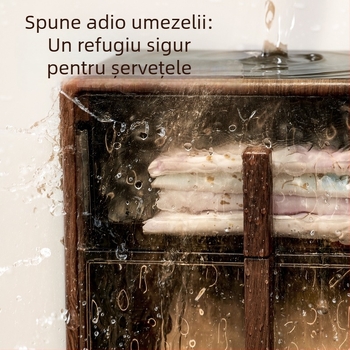 Cutie de depozitare pentru hârtie igienică, montată pe perete, suport pentru hârtie, rezistentă la apă, multipurpose, model ZJH230912, plastic