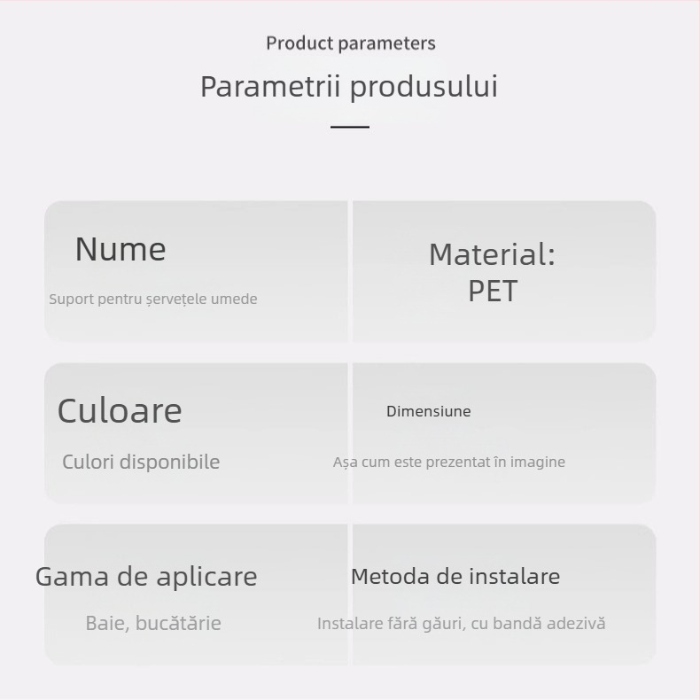 Cutie de depozitare pentru șervețele umede, montare pe perete, set 2 bucăți, fără găuri, baie, multifuncțională