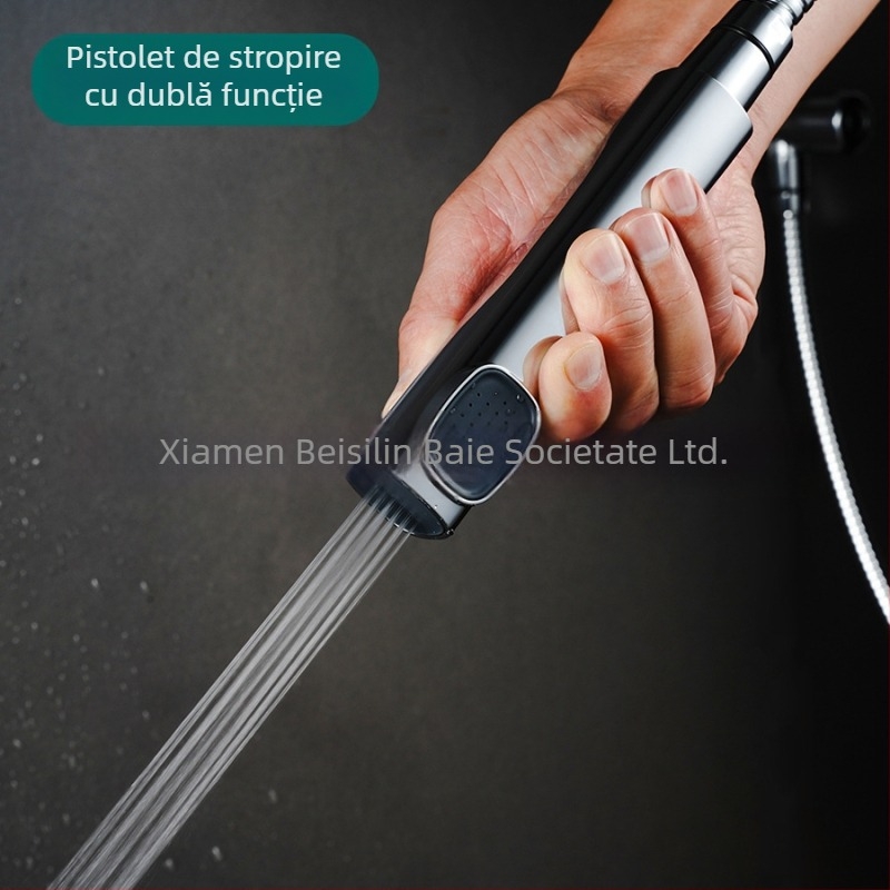 Pistol de duș pentru toaletă cu două funcții, corp ABS, set de tijă reglabil pentru baie | presiune nominală 5 kg | temperatură de operare 0–80°C