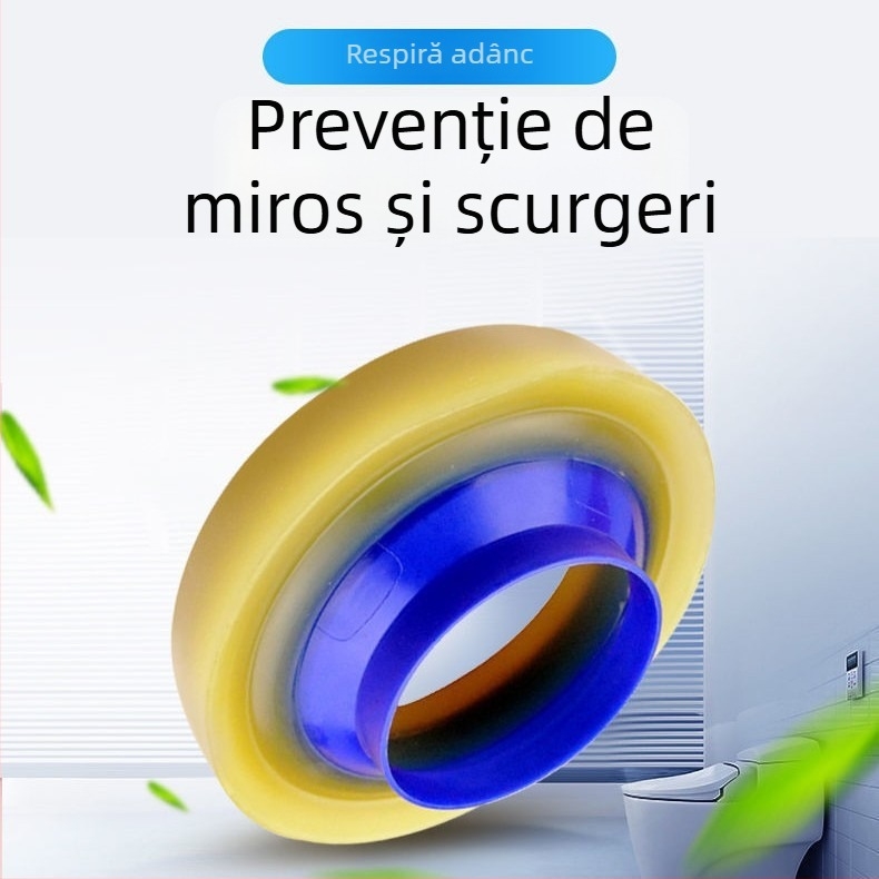 Etanșare pentru flanșa toaletei - garnitură din lut cu elasticitate înaltă, filtru de eliminare a mirosurilor, marca And lining, montaj
