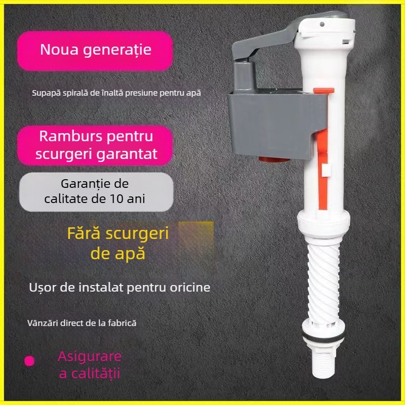 Set valve rezervor toaletă — valve de intrare cu presiune înaltă, design extins, tip apăsare în jos, material PP, stil minimalist modern, cod produs 115