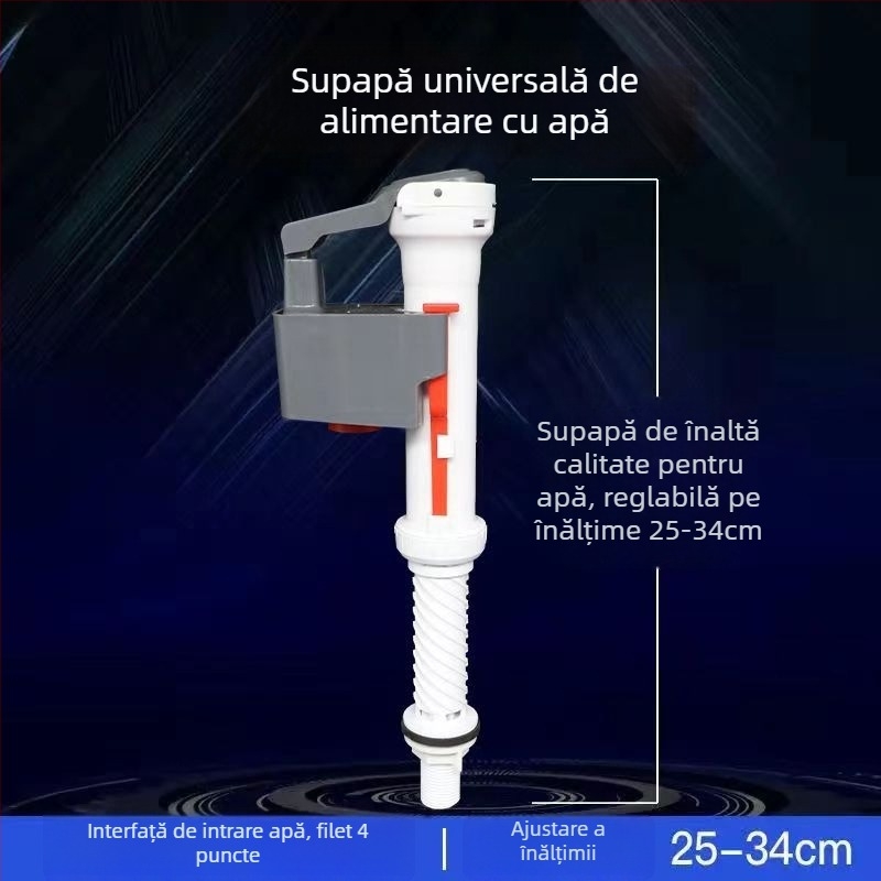 Set valve rezervor toaletă — valve de intrare cu presiune înaltă, design extins, tip apăsare în jos, material PP, stil minimalist modern, cod produs 115
