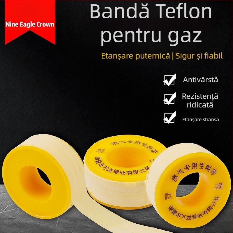 Bandă PTFE pentru etanșarea conductelor de gaz și a sistemelor de încălzire a apei, brand JDG