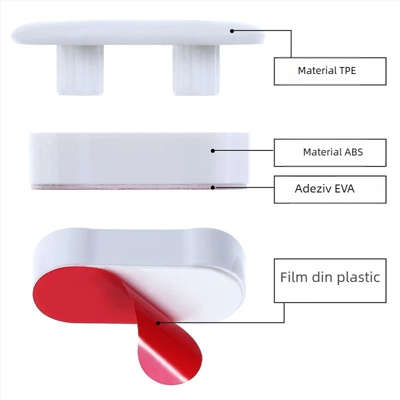 Pad de etanșare a capacului de WC – ABS și TPE, Wash Joy, montaj cu pastă, stil modern minimalist.