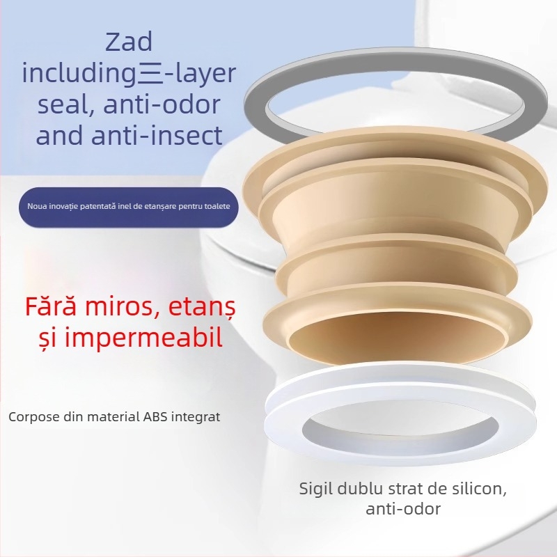 Dop etanșare pentru flanșa toaletei, ABS material, montare prin lipire directă, stil modern minimalist (Brand: Chao Chen; Material: ABS + dop etanșare; Mod de utilizare: aplicare directă; Stil: modern minimalist)