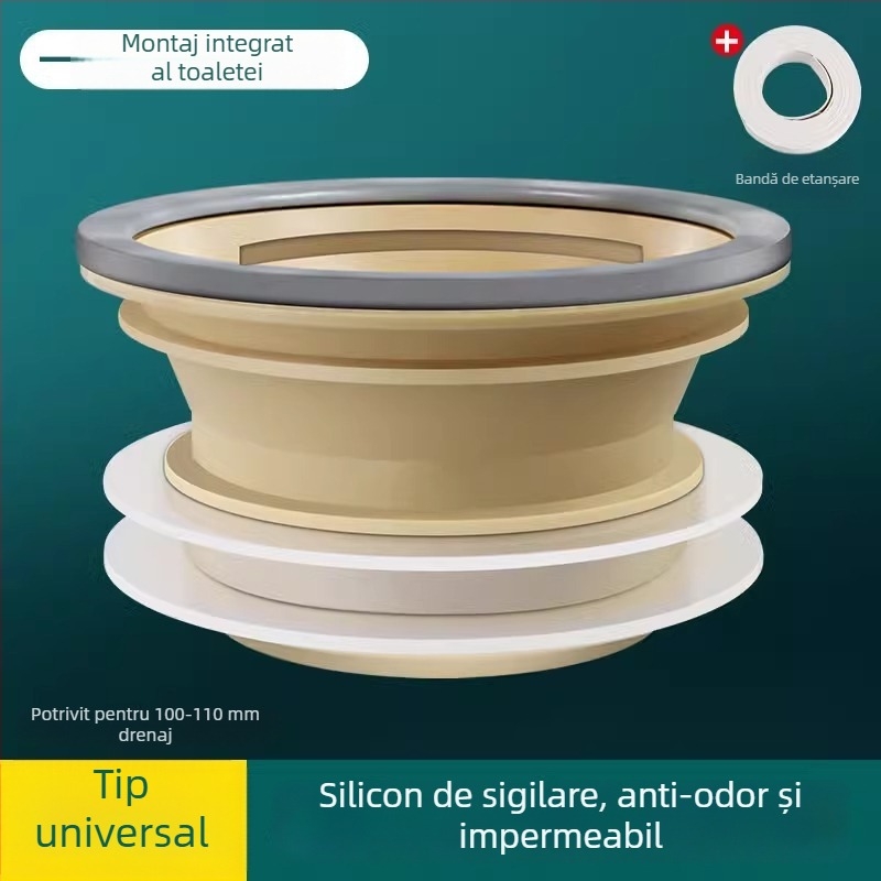 Dop etanșare pentru flanșa toaletei, ABS material, montare prin lipire directă, stil modern minimalist (Brand: Chao Chen; Material: ABS + dop etanșare; Mod de utilizare: aplicare directă; Stil: modern minimalist)